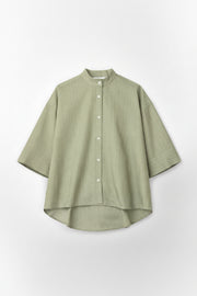 Boxy Shirt Summer Casual Pin Striped Clay