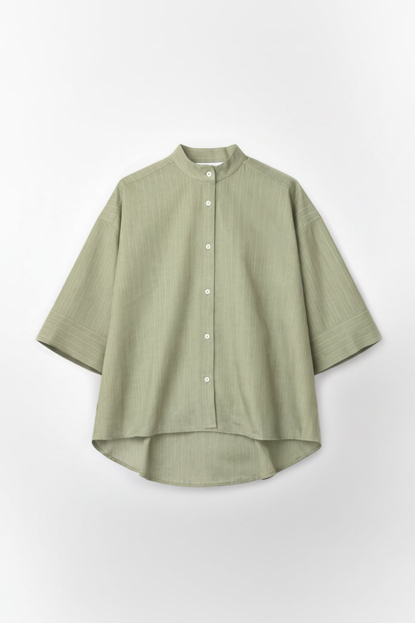 Boxy Shirt Summer Casual Pin Striped Clay