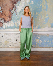 Chuck pants Satin crêpe Matcha