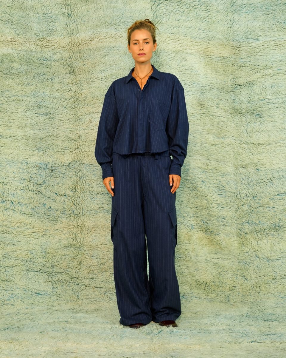 Ezra Cropped Shirt Pin Striped