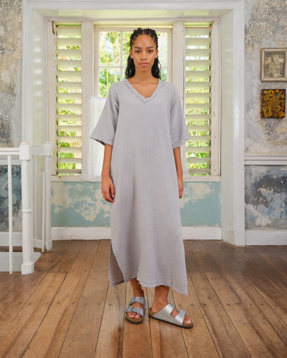 Fiji dress light cotton light grey