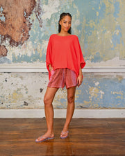 Lanai top washed mesh Poppy Red