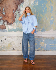 Mercedes top satin crêpe Light Blue