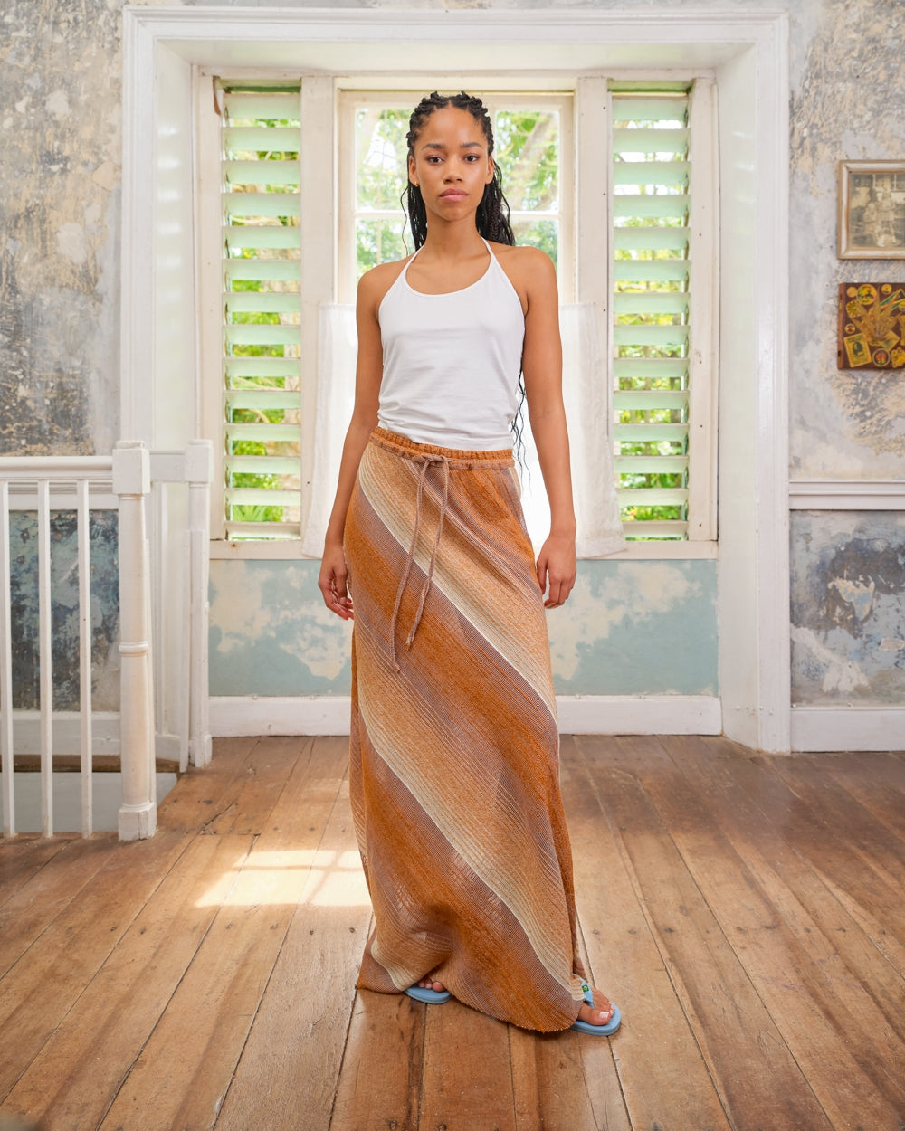 Praia skirt striped structure Earth