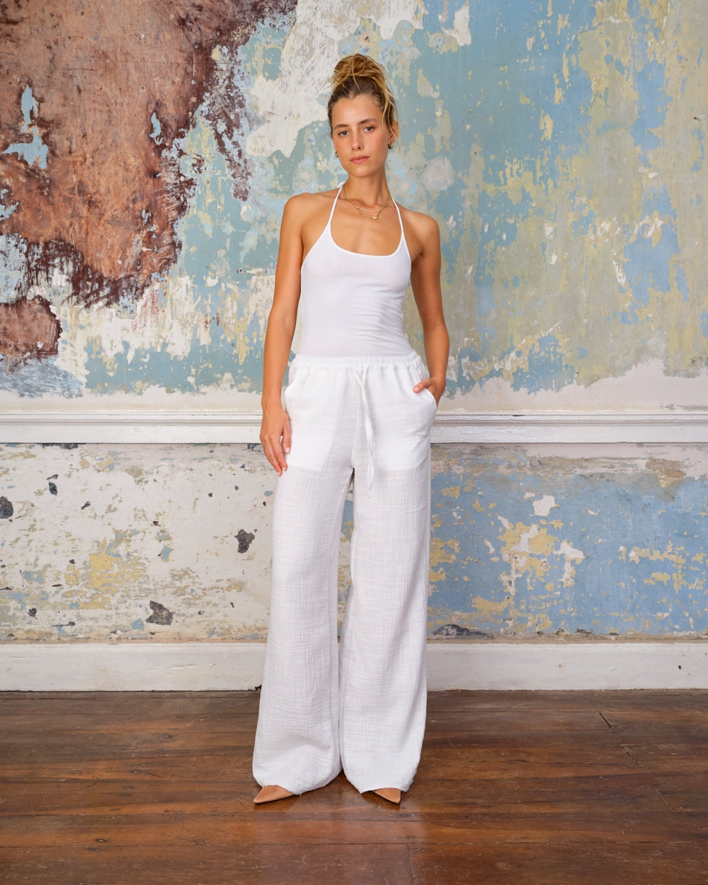 Riley pants light cotton White