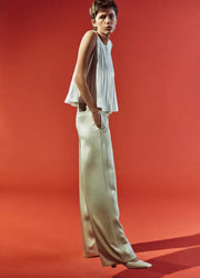 Side-Strap Crepe Pull-On Pant Pale Canyon