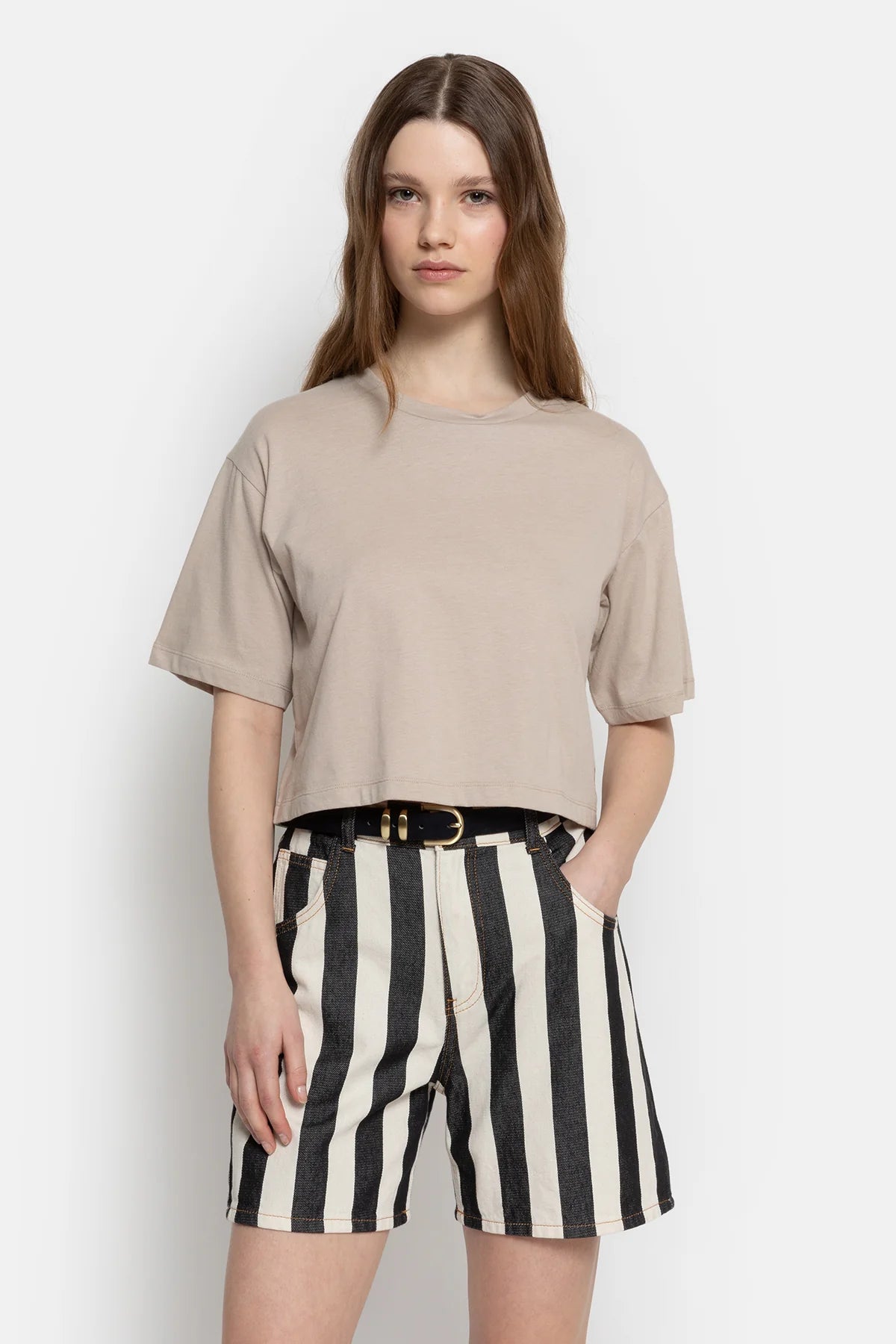 Nanny Striped Shorts | White & Blue