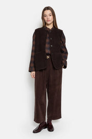Madison Wool Sleeveless Jacket Brown
