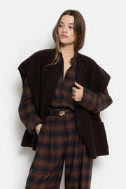 Ines Wooly Oversized Jacket Brown