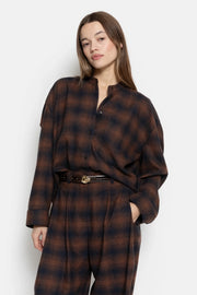 Marta Pleated Pants Brown checks