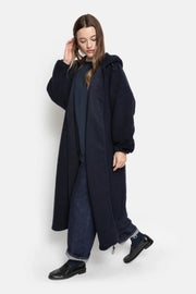 Option long wooly with Hoodie Navy