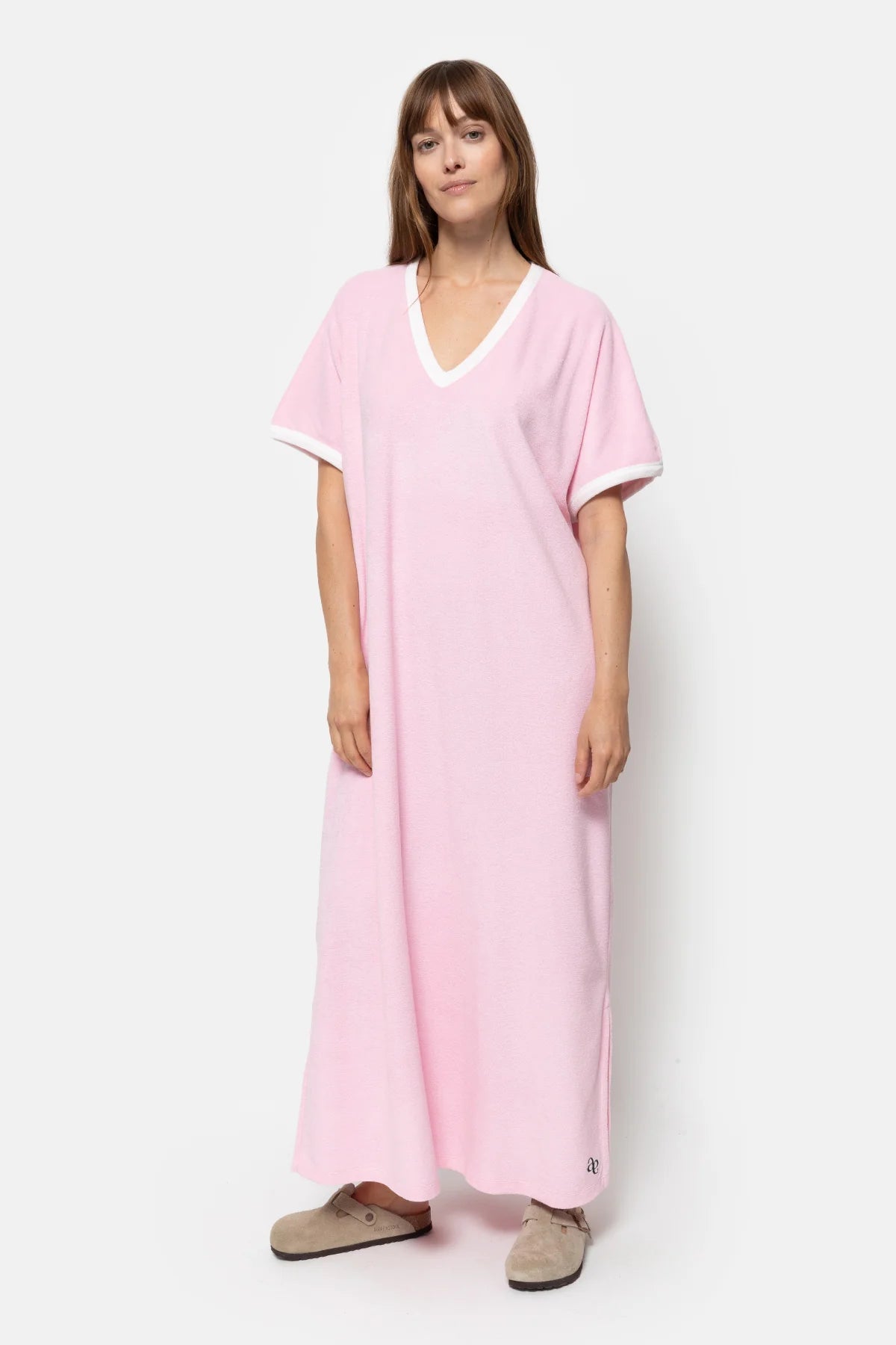 Folie Sponge Kaftan Dress Pink