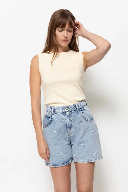 Nanny Shorts | Denim Blue flowers