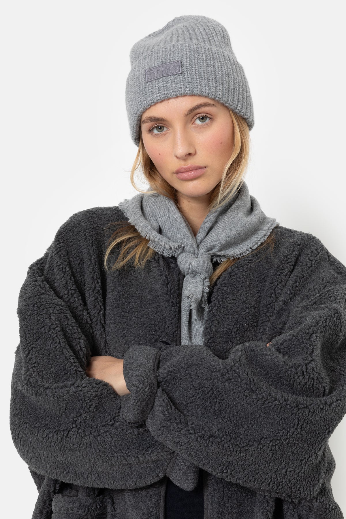 Martje Knitted Beanie Light Grey