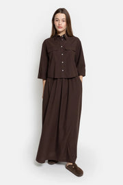 Kilt long skirt Brown