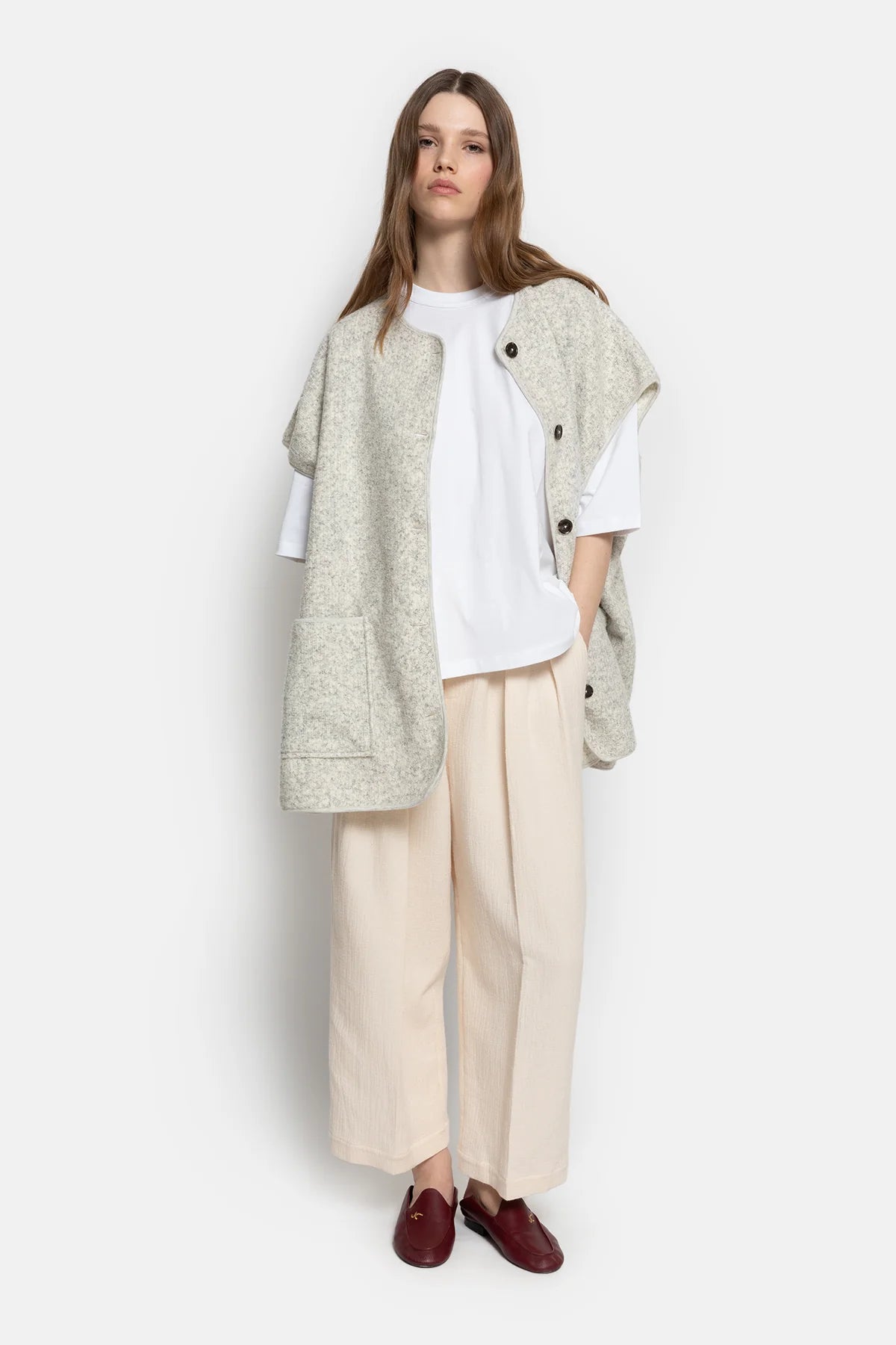 Ines Wooly Oversized Jacket Light Marled Grey