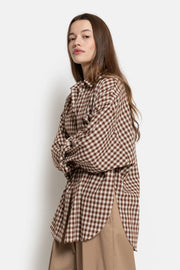 Orchid Camel & White Checked Shirt