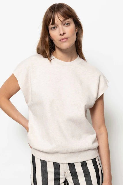 Neon Sweatshirt 3/4 Sleeves Marled Ivory