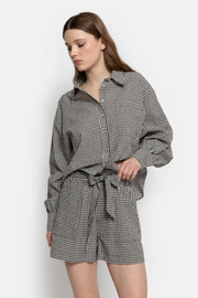 Karlotta Cropped Shirt Black & White Checks