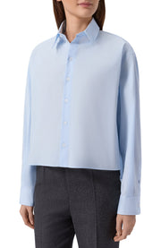 Long-sleeved shirt blue cotton