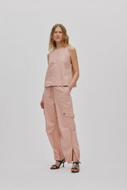 Justa cargo Pants wit zip Soft Rose