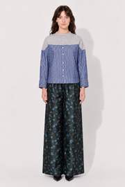 Collin Poplin shirt Dark Blue Stripes