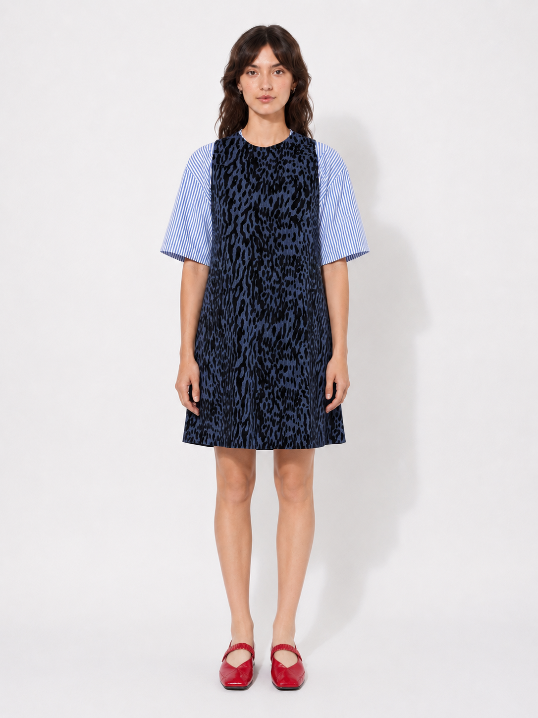 Cenny Dress Denim Leopard