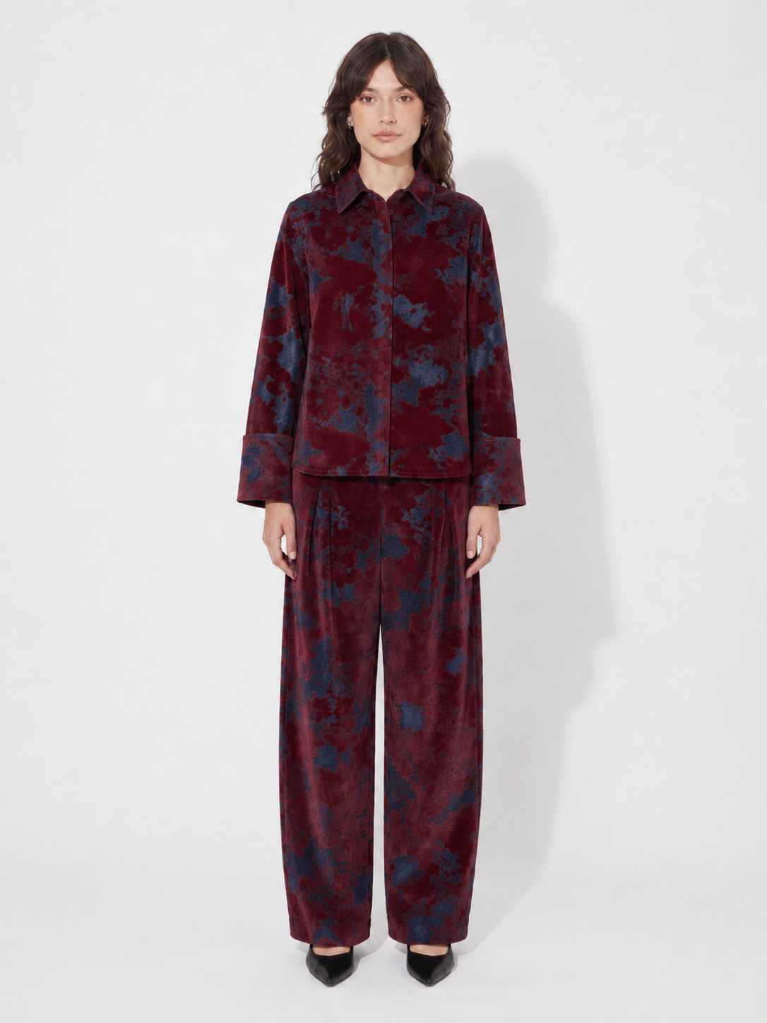 Chuck pants Denim velvet Bordeaux