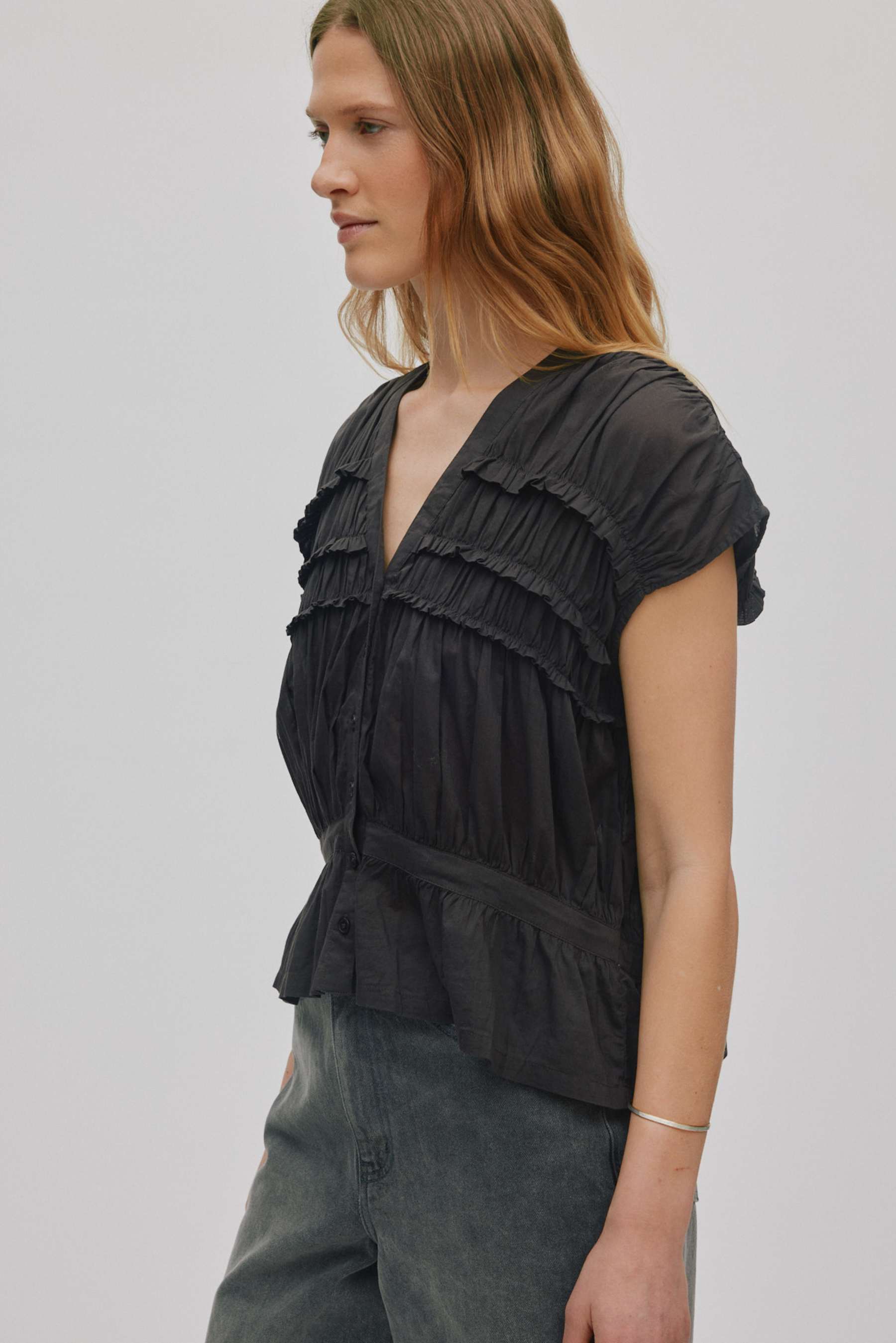 Elenor Voile Top Liqourice